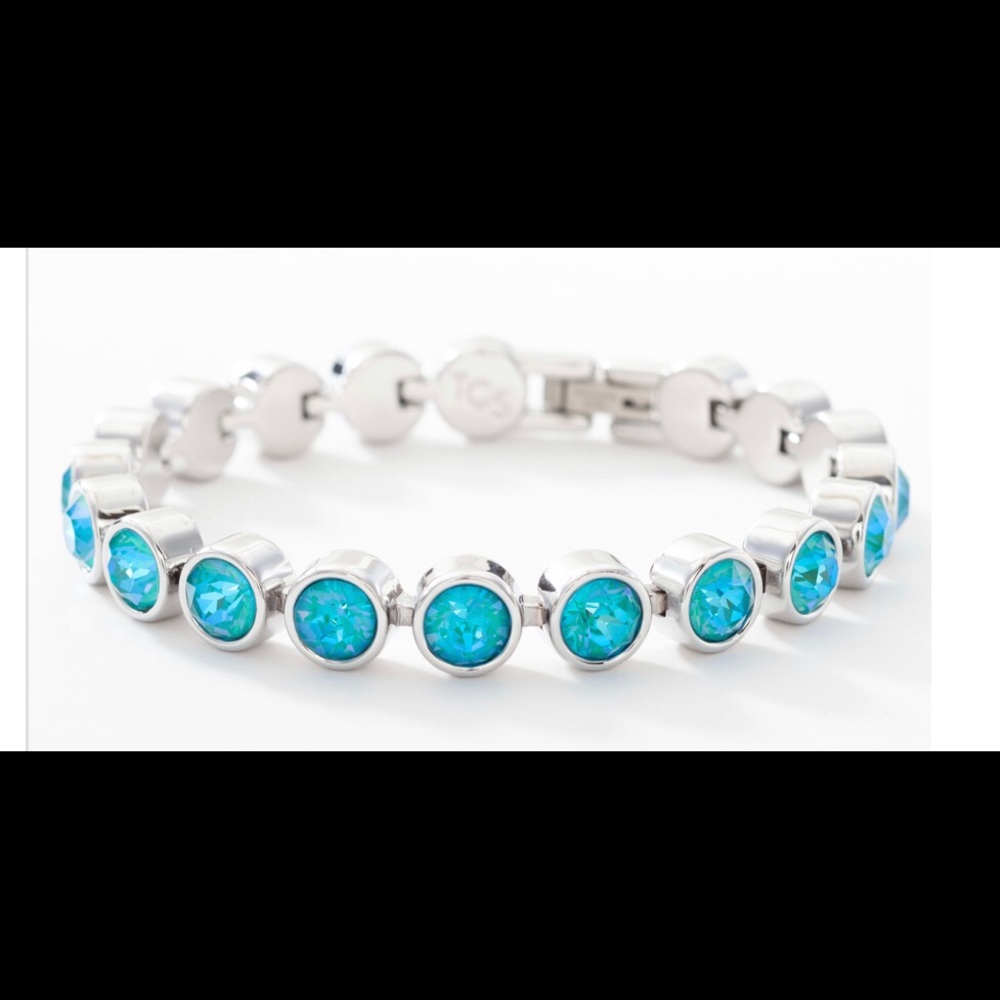 Touchstone Crystal by Swarovski ice bracelet Laguna Delite BnIB turquoise shade